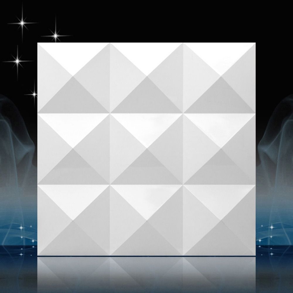 White 3D Wall Panel 50*50cm Em - đánh giá và giá Pvc Panel Background