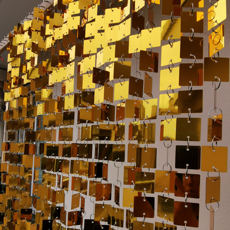 3cm Gold Silver Square Sequins - đánh giá và giá Pvc Panel Background
